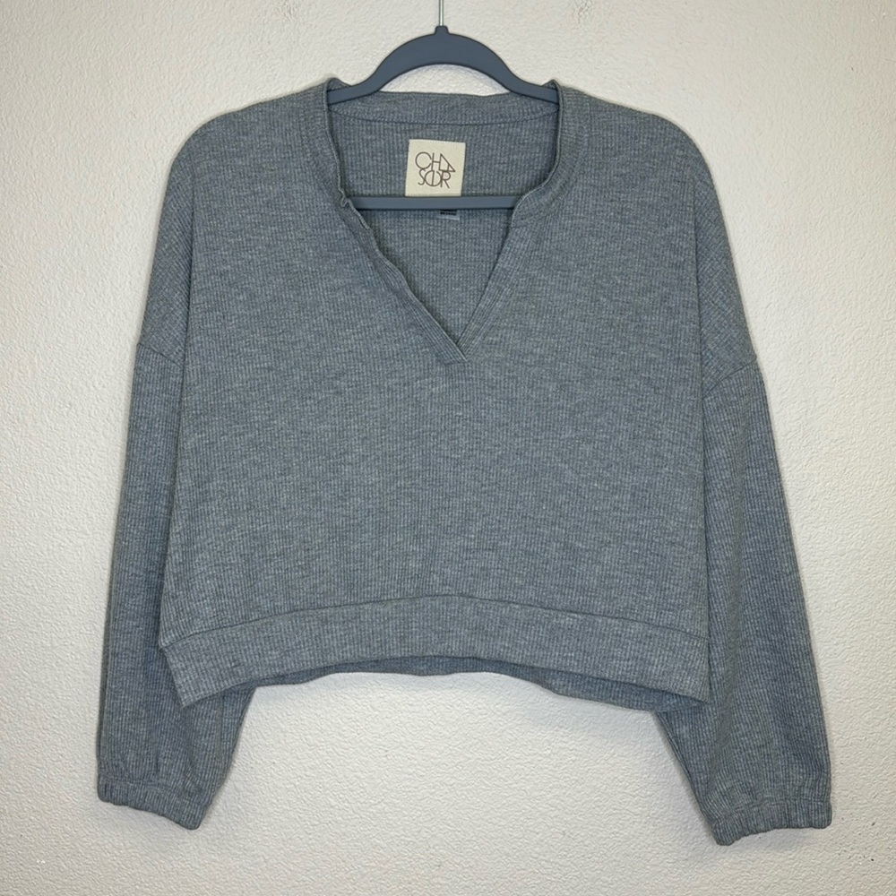 CHASER Grey V-Neck Sweater